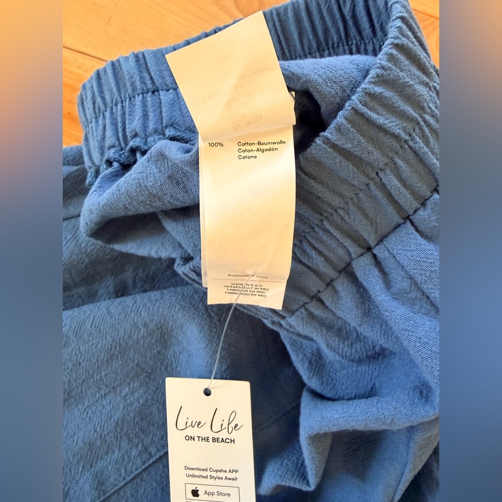 Cupshe Slate Blue Elastic Waist Wide-Leg Pants - Picture 6 of 7